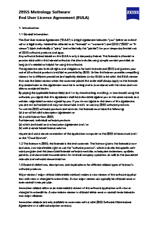 Forhåndsvis bilde av ZEISS Metrology Software End User License Agreement (EULA)