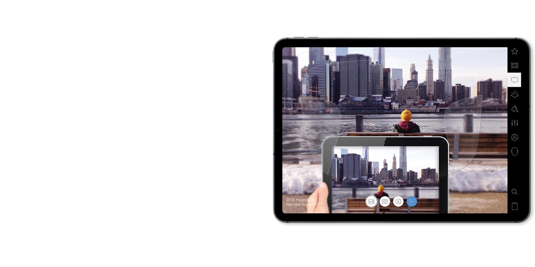 ZEISS glassdemonstrasjon på iPad i AR.