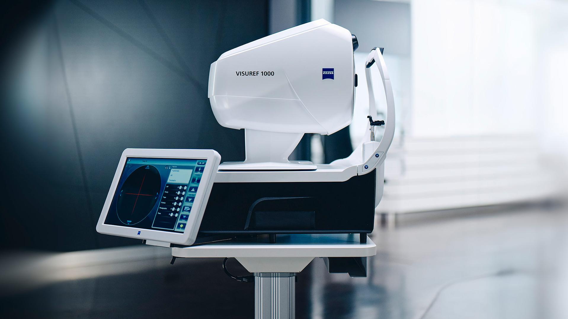 Et bilde av ZEISS VISUREF 600 fra siden.