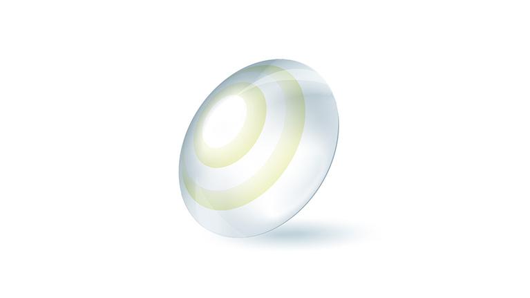 3D-illustrasjon av myk kontaktlinse.