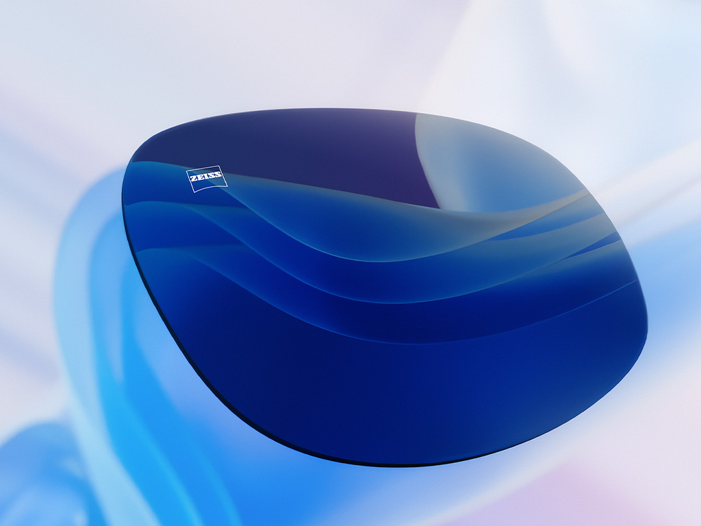 En CGI-illustrasjon i 3D av et farget glass som viser et klart syn med rik kontrast.