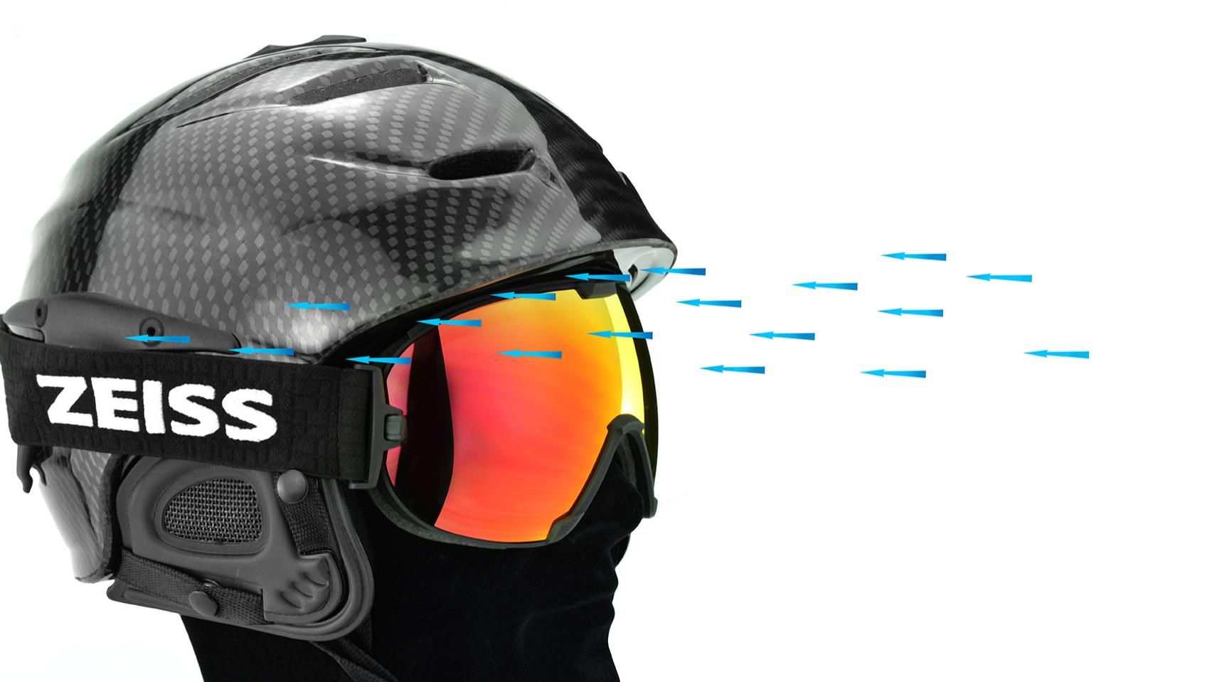Svart hjelm med ZEISS skibriller