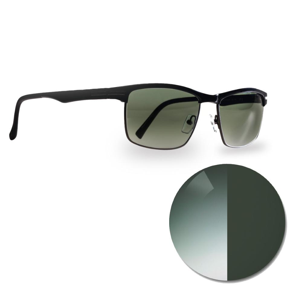 Briller med ZEISS AdaptiveSun gradert pioner og en fargeprikk i lys og mørk tonet fargenyanse