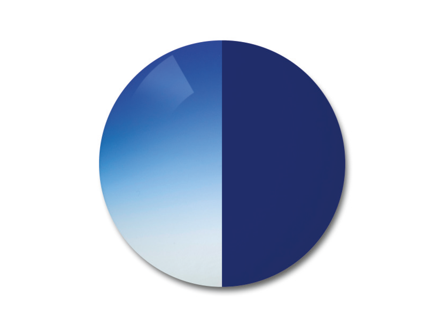Illustrasjon av ZEISS Adaptive Sun fotokromatisk glass i fargealternativet gradert blått 