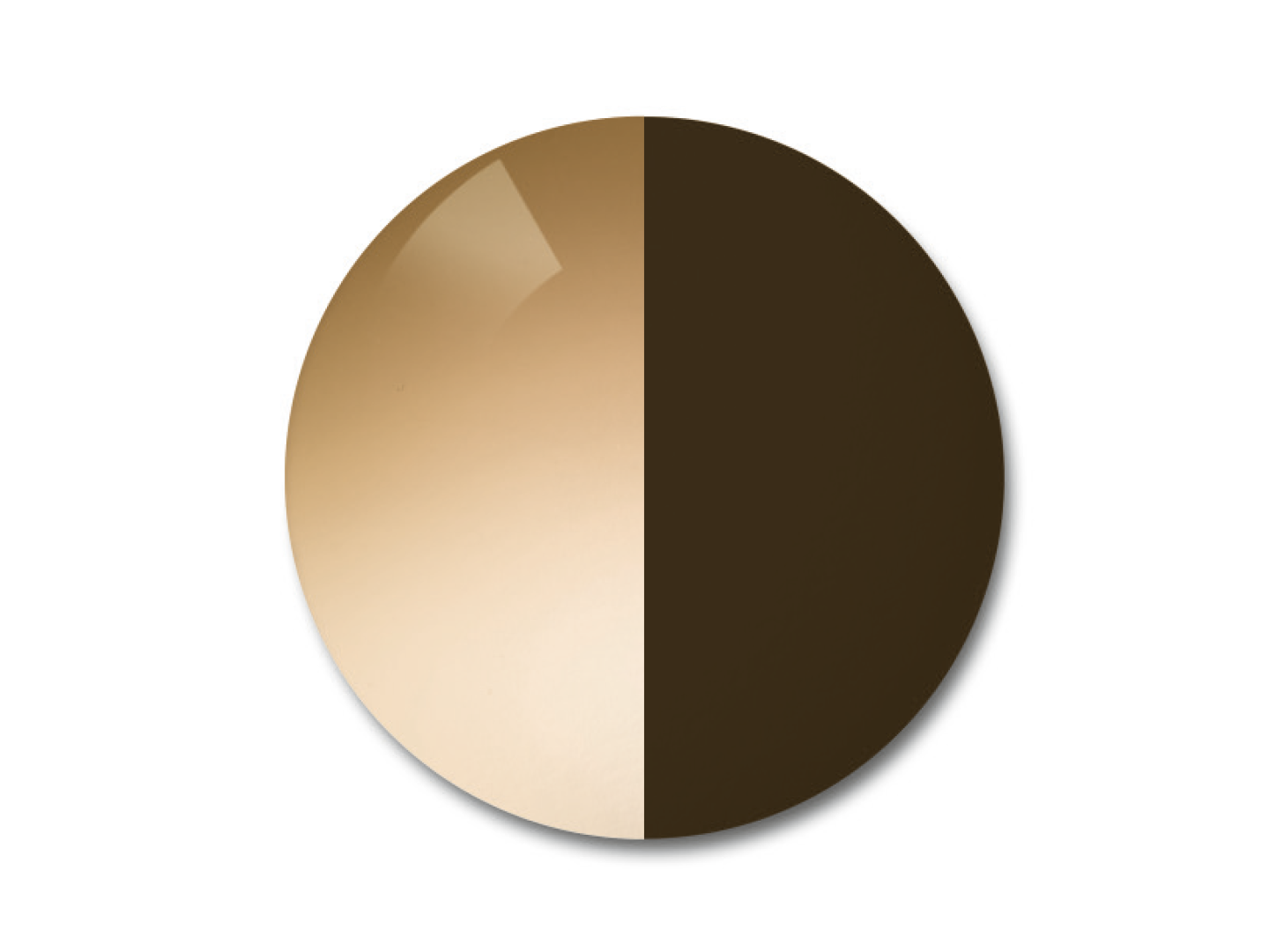 Illustrasjon av ZEISS Adaptive Sun fotokromatisk glass i fargealternativet gradert brunt